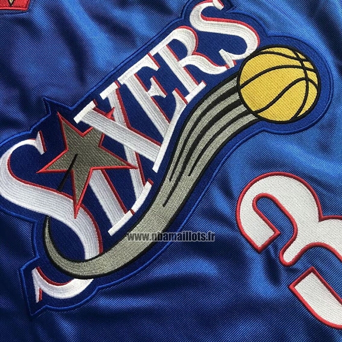 Maillot Philadelphia 76ers Allen Iverson NO 3 Mitchell & Ness 2001-02 Bleu